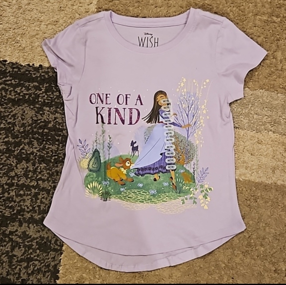 NWT Disney Girl's WISH Short Sleeve Purple Graphic T-Shirt Sz: M